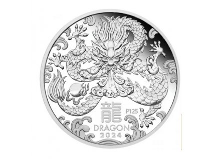 Set  stříbrných mincí rok draka 2024- Oz proof-lunární série III.