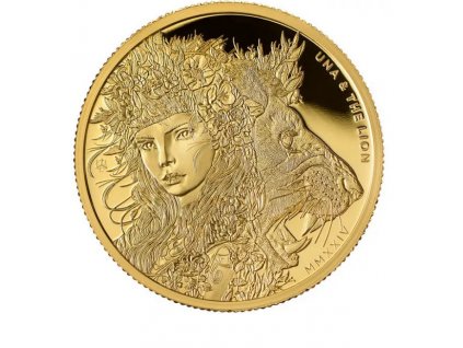 zlatá mince Una a Lev 2024-1 Oz-motiv Charles III.