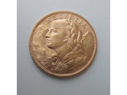 švýcarský zlatý 20 frank Vrenelli-1901