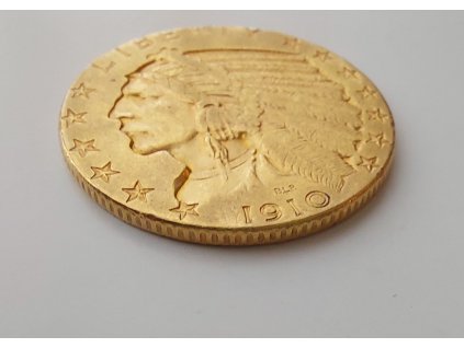 Zlatá mince half Eagle indiánský náčelník 1910