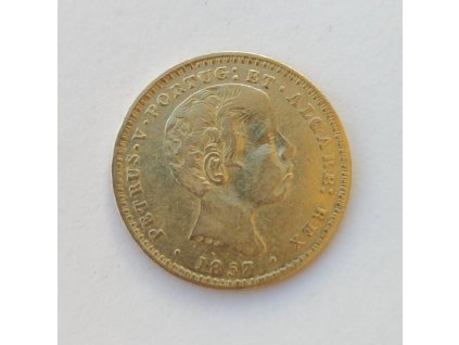 Zlatá mince 2000 reálů Pedro V. -Portugalsko