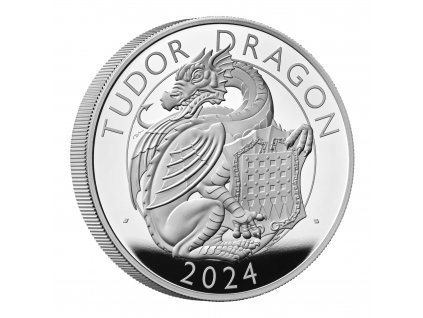 Stříbrná mince Tudor dragon 5 Oz-2024-proof