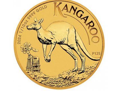 investiční zlatá mince Australian Kangaroo (nugget) 2024-1/10 Oz