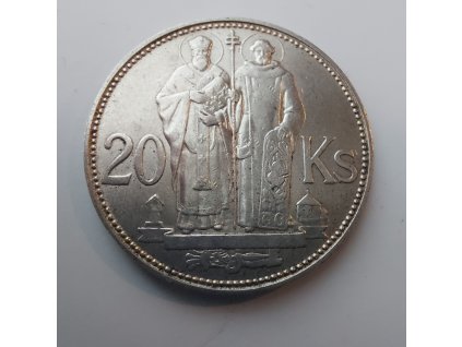 Stříbrná 20 koruna-Slovenský štát 1941-Slovenská republika-varianta dvojkřížek