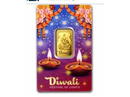 Zlatý slitek Diwali-svátek světel-10g-PAMP