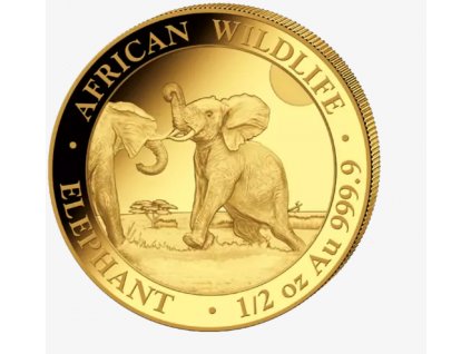 Investiční zlatá mince Somálský slon 2024- 1/2 Oz