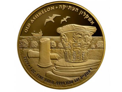 Zlatá mince Old Ashkelon -série Ancient cities in the holy land 2024-1 Oz