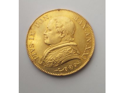 Zlatá 20 lira 1866 Vatikán-Pius IX.
