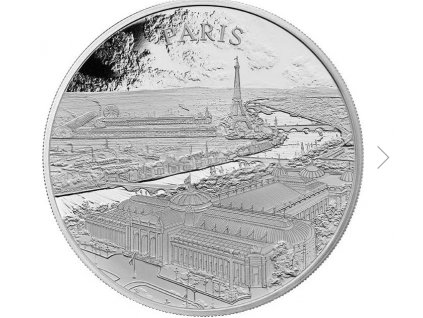 Investiční stříbrná mince Paříž 2024- 1 Oz proof-série City Views