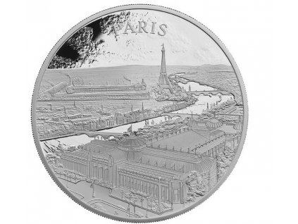 Investiční stříbrná mince Paříž 2024- 5 Oz proof-série City Views