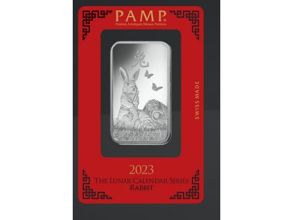 stříbrná cihla PAMP 1Oz-rok králíka 2023
