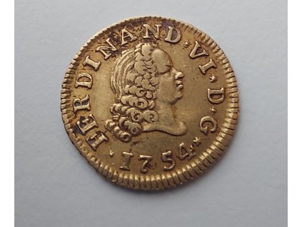 Zlaté 1/2 Eskudo Fernando VI. 1754