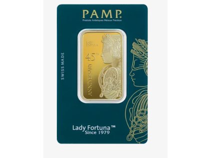 investiční zlatá cihla -PAMP 1Oz-45. výročí Fortuny