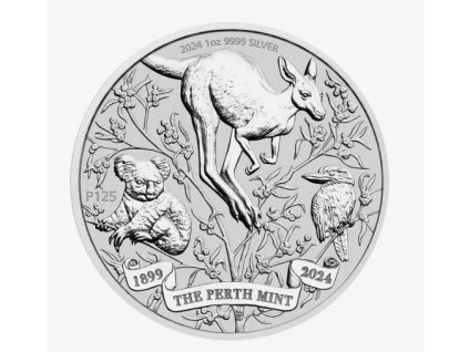 Investiční stříbrná mince 125. výročí mincovny Perth Mint 2025- 1 Oz