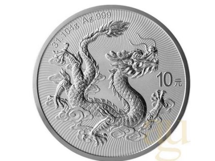 investiční stříbrná mince čínský drak 2025-1 Oz