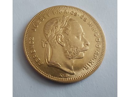 zlatý Osmizlatník-dvaceti frank 1878 František Josef I.-K.B-akce