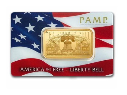 zlatá investiční cihla -1 Oz-PAMP-Liberty Bell