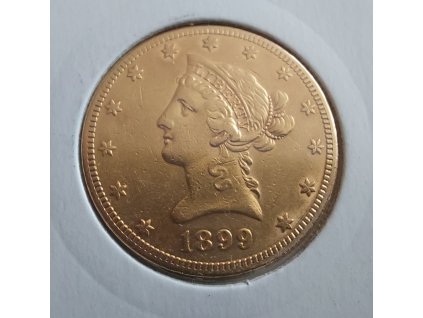 Zlatá mince americký liberty Eagle 10 USD ročník 1899