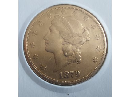 zlatá mince 20 USD americký double Eagle Liberty 1879