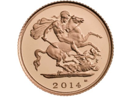 zlatá mince britský Sovereign 2014-Alžběta II.