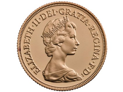 Zlatá mince britský Sovereign Alžběta II. 1980 -diadém proof