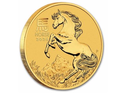 Zlatá mince Rok koně 2026-1/2 Oz -lunární série III.