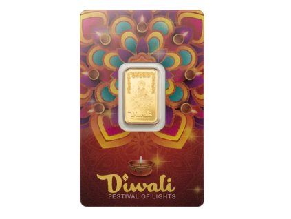 Zlatý slitek Diwali-Lakšmí a rangoli -5g-PAMP