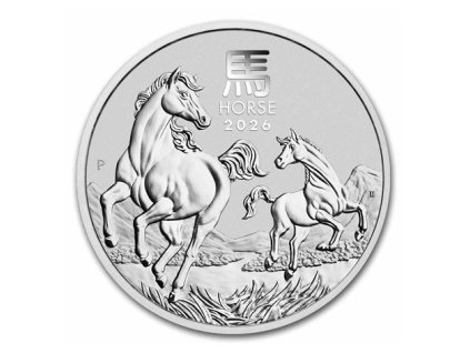 Stříbrná mince Rok koně 2026-1 Oz -lunární série III.