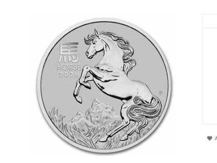 Investiční platinová mince Rok koně 2026 -Austrálie 1 Oz-Lunární série III.