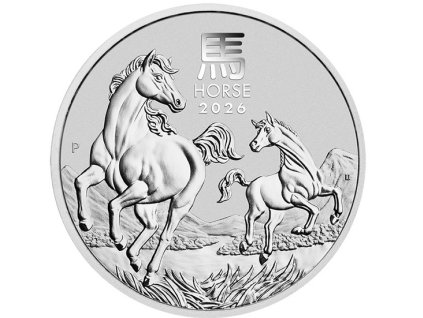 Stříbrná mince Rok koně 2026-1/2 Oz -lunární série III.