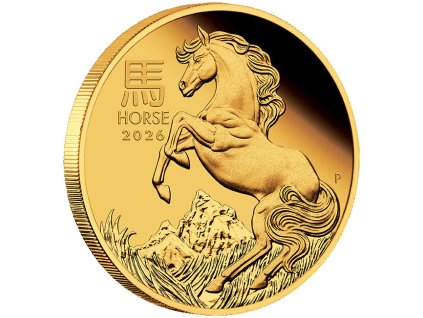 Zlatá mince Rok koně 2026-1 Oz proof-lunární série III.