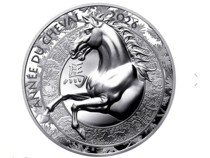 Stříbrná mince lunární rok koně 1 Oz proof-2026-Francie