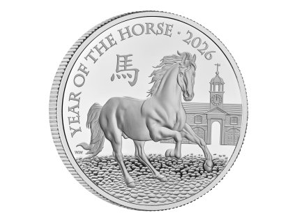 stříbrná mince Rok koně 2026-1 Oz -lunární série III.-Velká Británie