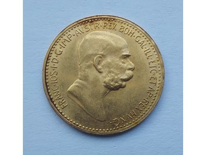 Zlatá Desetikoruna Františka Josefa I.- rakouská ražba 1909