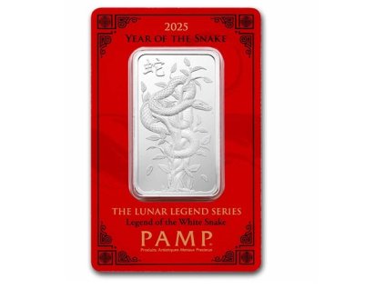 stříbrná cihla PAMP 1Oz-rok hada