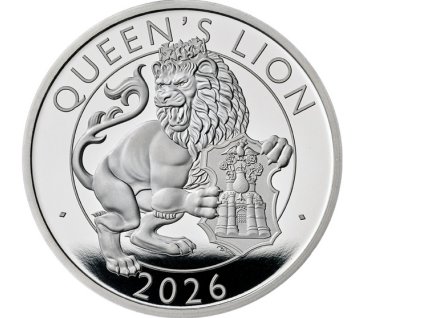 The royal Tudor beasts-Lev královny-1 Oz stříbrná mince proof-2026