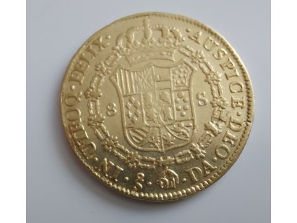 Zlatá mince 8 eskudo 1896-Carlos IV.