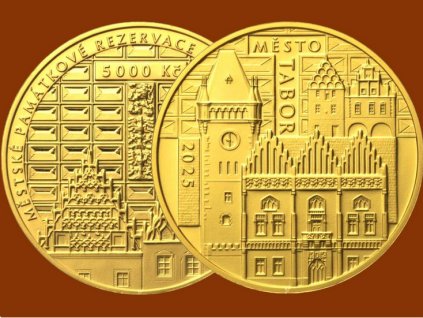 Zlatá mince "Městská památková rezervace Tábor 2025-proof