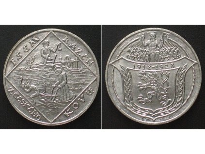 Stříbrná dukátová medaile Jsem ražen z českého kovu 1928