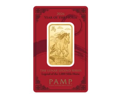zlatý slitek 1 Oz rok koně 2026-PAMP