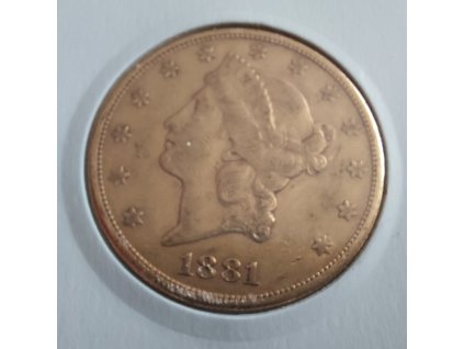 zlatá mince americký 20 dollar -double Eagle Liberty-1881