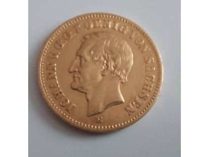 Zlatá 20 Marka-Johan V. saský král 1873