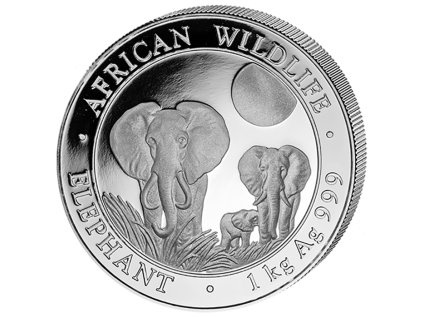 stříbrná mince somálský slon 2014-1kg-akce