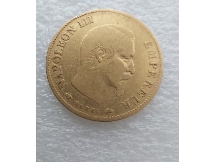 Zlatý francouzský 10 frank-Napoleon III. 1858
