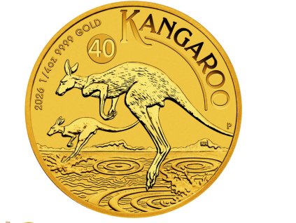 zlatá investiční australská mince klokan -nugget 1/4 Oz 2026-výroční ročník