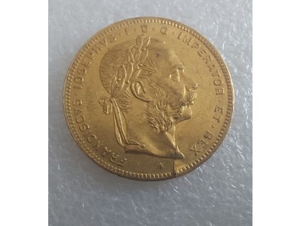 Osmizlatník-dvaceti frank -8 gulden 1874-rakouská ražba -vzácný ročník