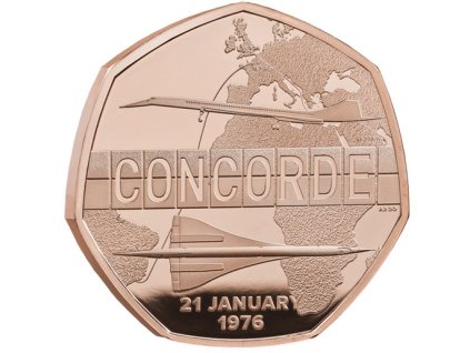 50. výročí prvního letu- Concorde 2026 proof-1/2 Oz