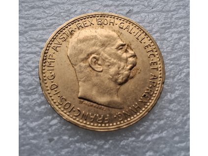 Zlatá Desetikoruna Františka Josefa I.- rakouská ražba 1910-typ velká hlava-akce