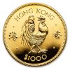 Investiční zlatá mince rok kohouta 1981-Lunární série Honkong 1/2 Oz