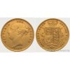 zlatá mince britský půl Sovereign Victoria 1838-1887 první portrét -typ štít